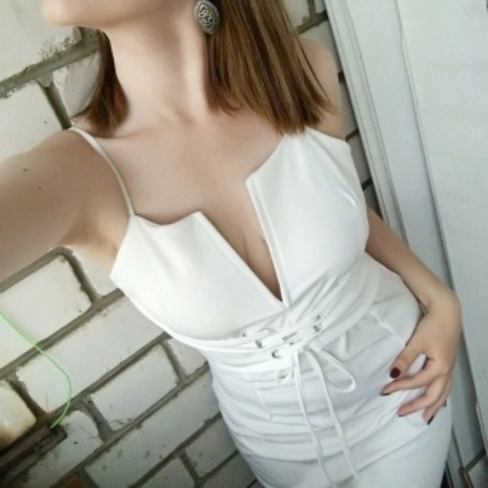 Premium White Bodycon Midi Dress